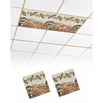 Fluorescent Light Covers for Ceiling Lights 2 Pack, Fall Mushroom Hedgehog Magnetic Ceiling Light Covers 2x4 Feet for Classroom Office School, Thanksgiving Rustic Overhead Drop Ceiling Light Shade