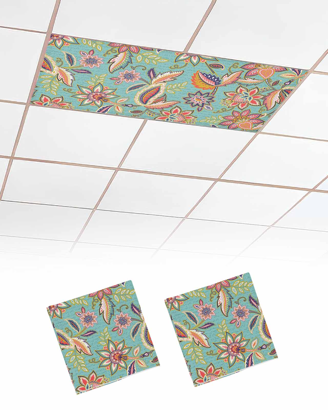 Fluorescent Light Covers for Ceiling Lights 2 Pack,Vintage Colorful ...