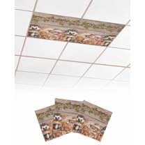 Fluorescent Light Covers for Ceiling Lights 3 Pack, Fall Mushroom Hedgehog Magnetic Ceiling Light Covers 2x4 Feet for Classroom Office School, Thanksgiving Vintage Overhead Drop Ceiling Light Shade