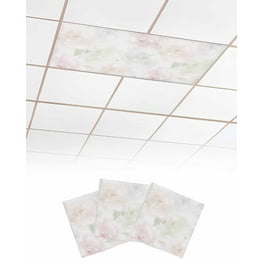 2 Pack Fluorescent Light Covers For Classroom/Office - Cloud Design, Reduces Glare & Eyestrain, Magnetic Attachment