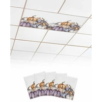 Fluorescent Light Covers for Ceiling Lights 4 Pack, Fall Pumpkins Magnetic Ceiling Light Covers 2x4 Feet for Classroom Office School, Thanksgiving Pumpkins Harvest Overhead Drop Ceiling Light Shade