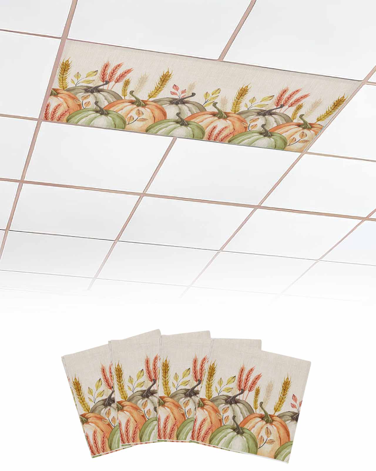 2-Pack Magnetic Light Covers For Ceiling Lights – 2x4ft Sky & Leaf Diffuser Panels, Easy Magnetic Install, Soften Glare
