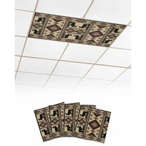 Fluorescent Light Covers for Ceiling Lights 4 Pack, Southwestern Brown Magnetic Ceiling Light Covers 2x4ft for Classroom Office School, Farmhouse Animals Forest Vintage Drop Ceiling Light Shade
