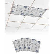 Fluorescent Light Covers for Ceiling Lights 4 Pack, Vintage Coastal Magnetic Ceiling Light Covers 2x4ft for Classroom Office School, Nautical Summer Beach Sea Turtle Starfish Drop Ceiling Light Shade