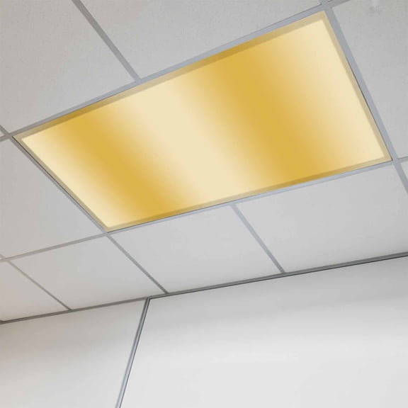 Fluorescent Light Covers for Ceiling Lights Classroom, Abstract Yellow Striped Magnetic Ceiling Light Cover Filter for School,Office, 2X4 FT, Pack of 1, Watercolor Ombre Yellow Texture