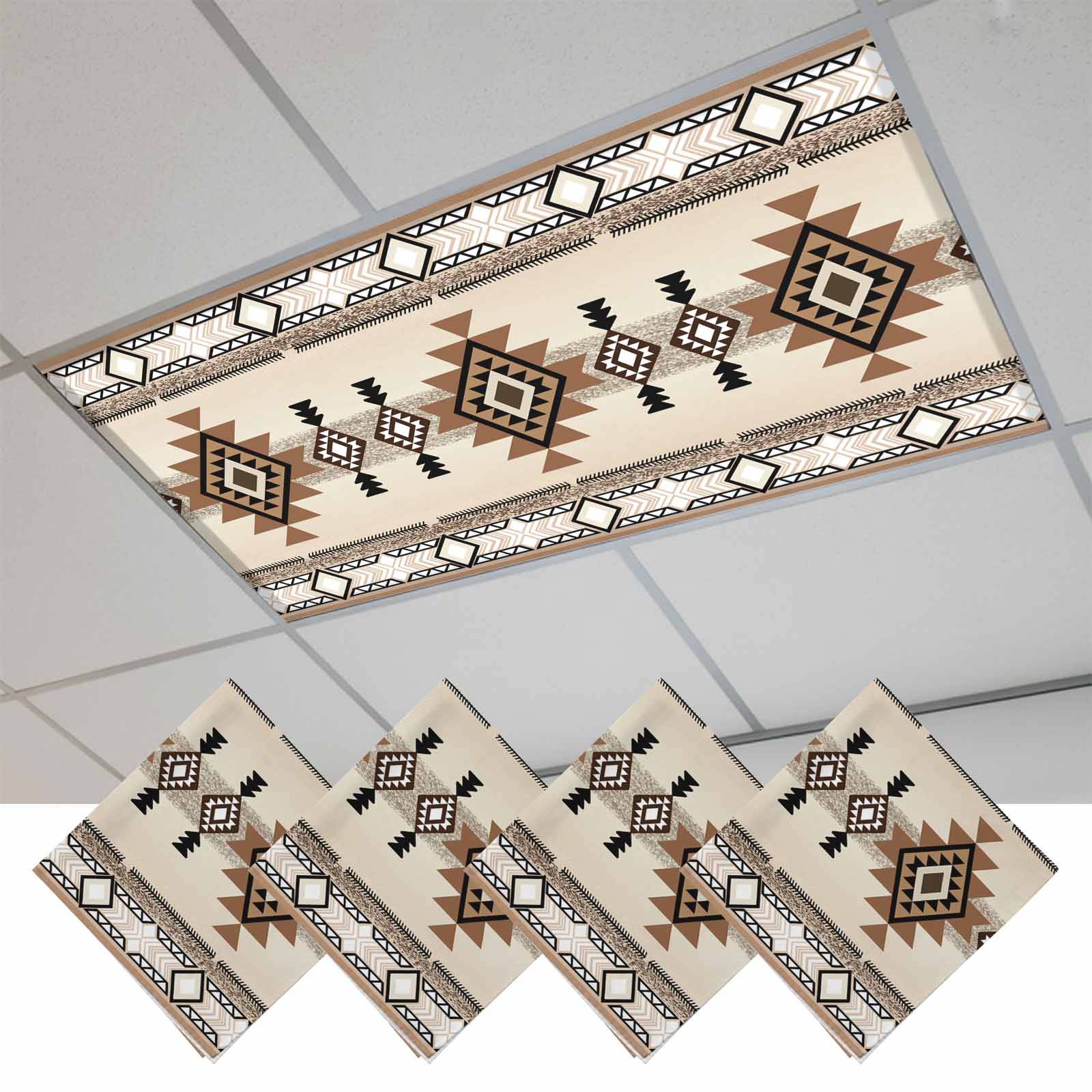 Fluorescent Light Covers for Ceiling Lights Classroom, Boho Magnetic ...