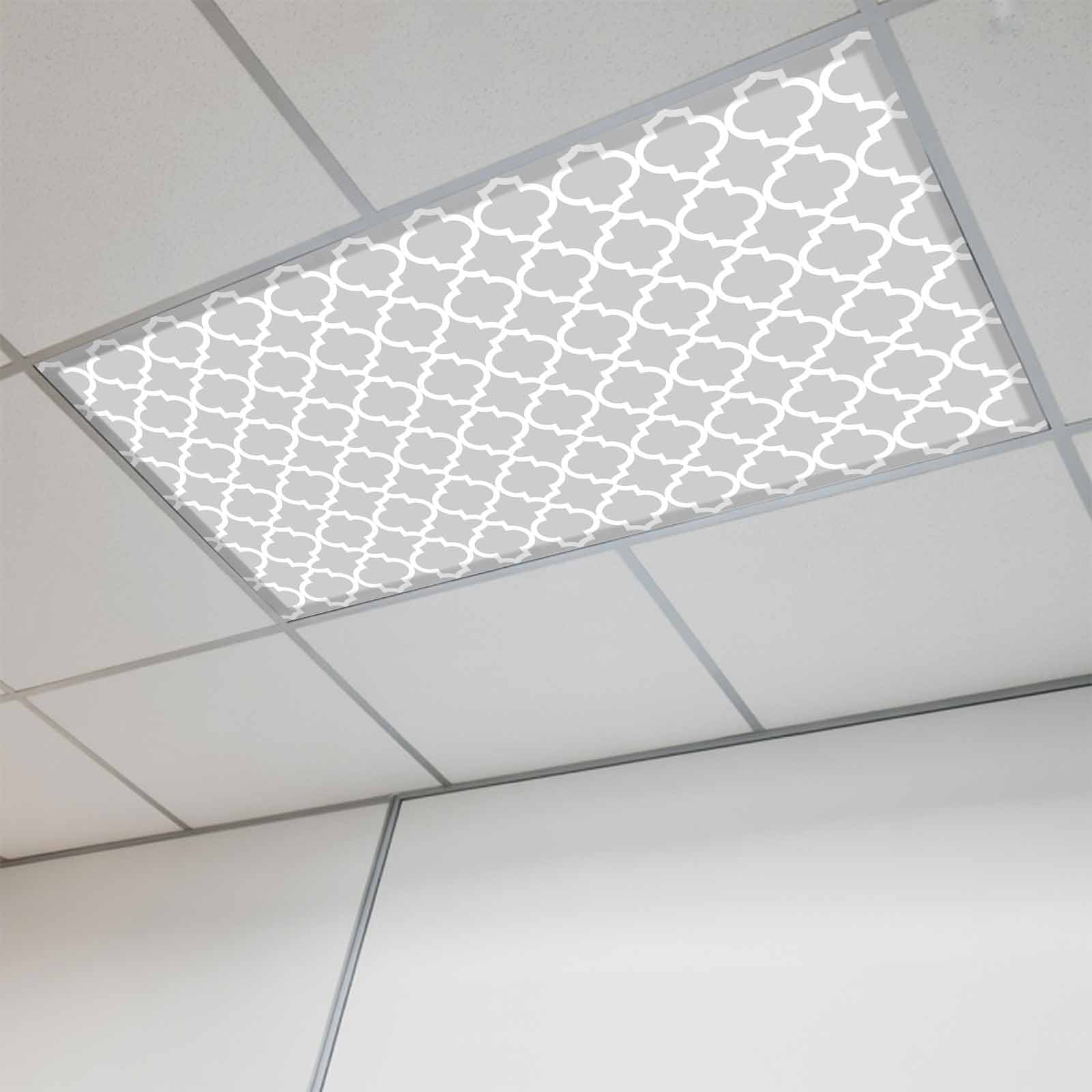 Fluorescent Light Covers for Ceiling Lights Classroom, Light Grey White ...