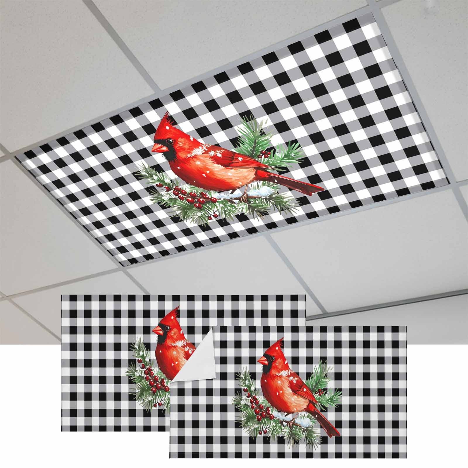 Fluorescent Light Covers for Ceiling Lights Classroom, Red Cardinal ...