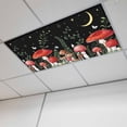 thumbnail image 1 of Fluorescent Light Covers for Ceiling Lights Classroom, Rustic Mushrooms Magnetic Ceiling Light Cover Filter for School,Office, 2X4 FT, Pack of 1, Green Botanical Leaf Butterflies Black, 1 of 9
