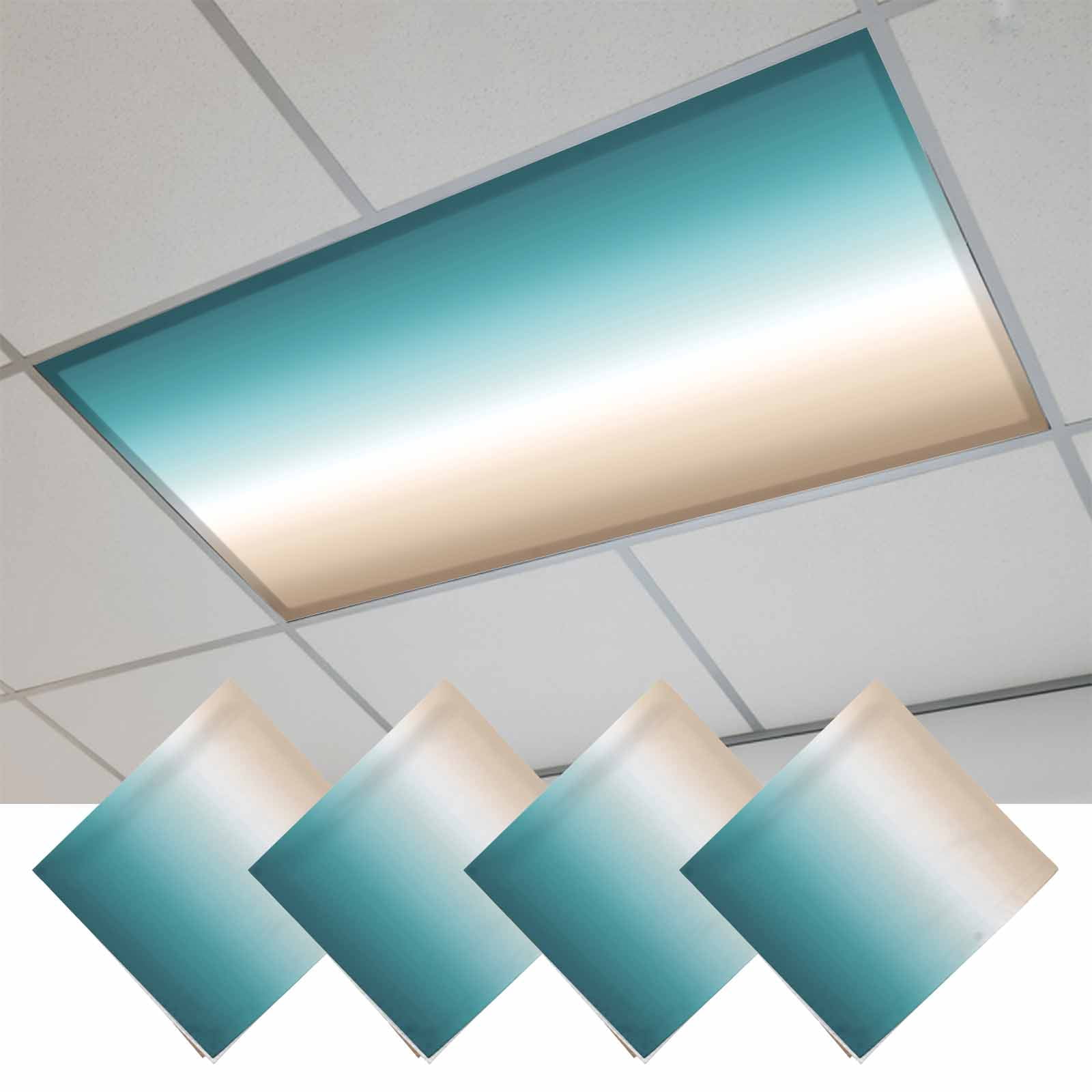 Fluorescent Light Covers for Ceiling Lights Classroom, Teal Green Khaki ...