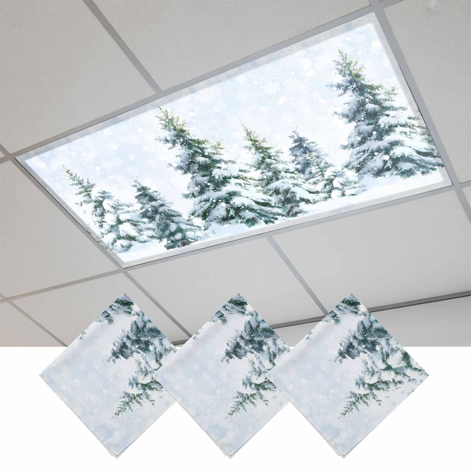 Fluorescent Light Covers for Ceiling Lights Classroom, Winter Snowy ...