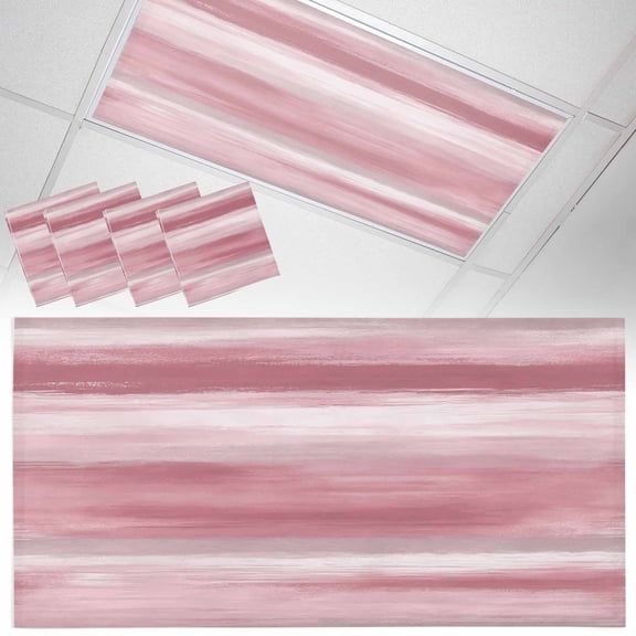 Fluorescent Light Covers for Ceiling Lights Pink Foggy Cloud Magnetic Light Filters 4 Pack 4x2 ft Ombre Abstract Art Ceiling Light Cover for Classroom Office School Drop Lamp Decor