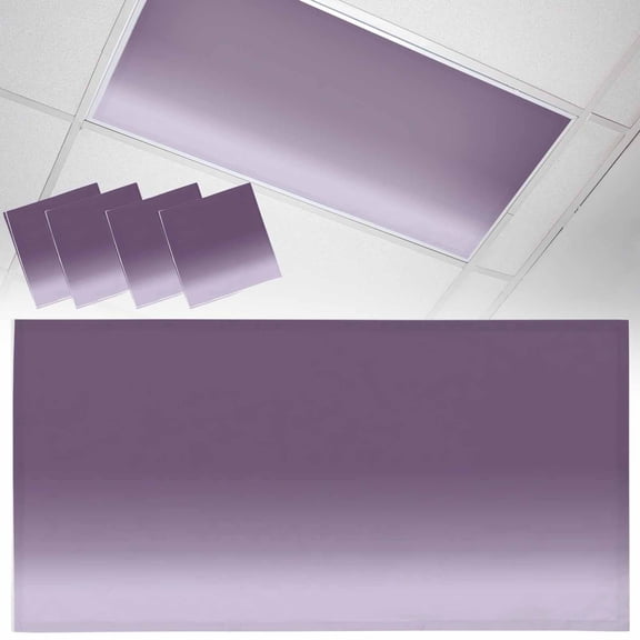 Fluorescent Light Covers for Ceiling Lights Purple Ombre Magnetic Light Filters 4 Pack 4x2 ft Gradient Gradual Color Ceiling Light Cover for Classroom Office School Drop Lamp Decor