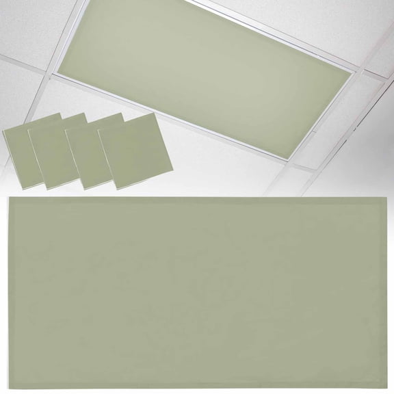Fluorescent Light Covers for Ceiling Lights Sage Green Magnetic Light Filters 4 Pack 4x2 ft Spring Green Solid Color Ceiling Light Cover for Classroom Office School Drop Lamp Decor