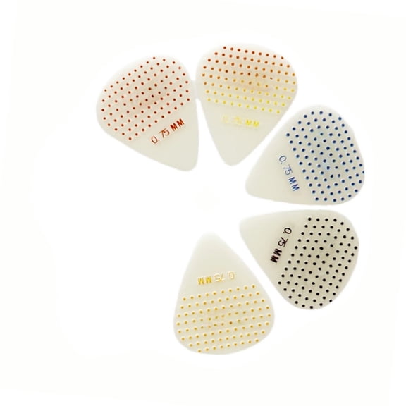 Fluorescent Music Picks, ABS Textured Grip 5PCS Set, for Bass Ukulele Nighttime Studio Low Light Practice