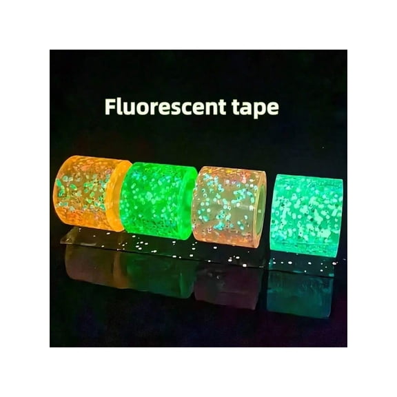 Fluorescent Nano Double Sided Tape, Strong Adhesion Easy Remove, for DIY Crafts, Glow Stickers, Luminous Paints & Decals, 2pcs(Random Colors)