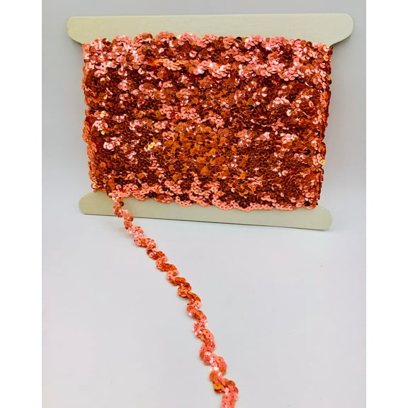 Fluorescent Orange 5/8" Sequin Ric Rac