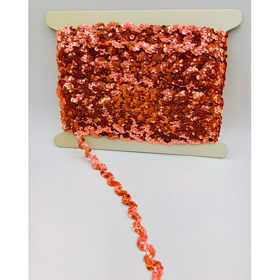 Fluorescent Orange 5/8" Sequin Ric Rac