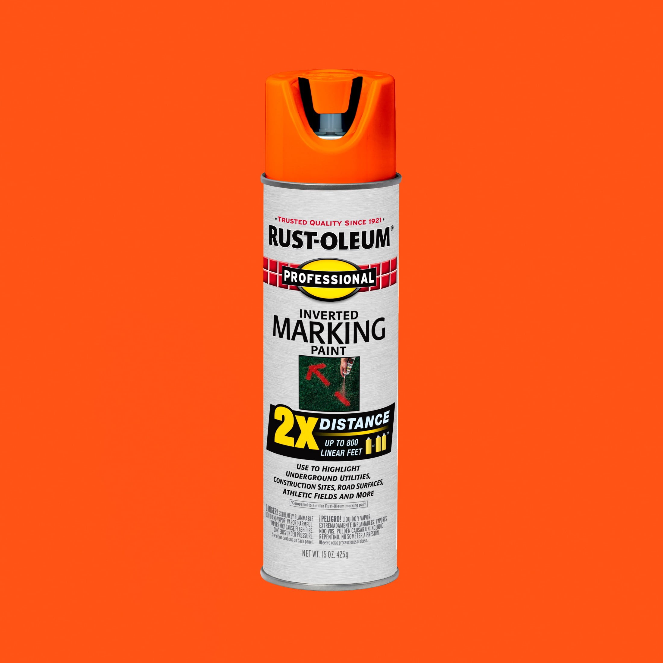 Fluorescent Orange, Rust-Oleum Professional 2X Inverted Marking