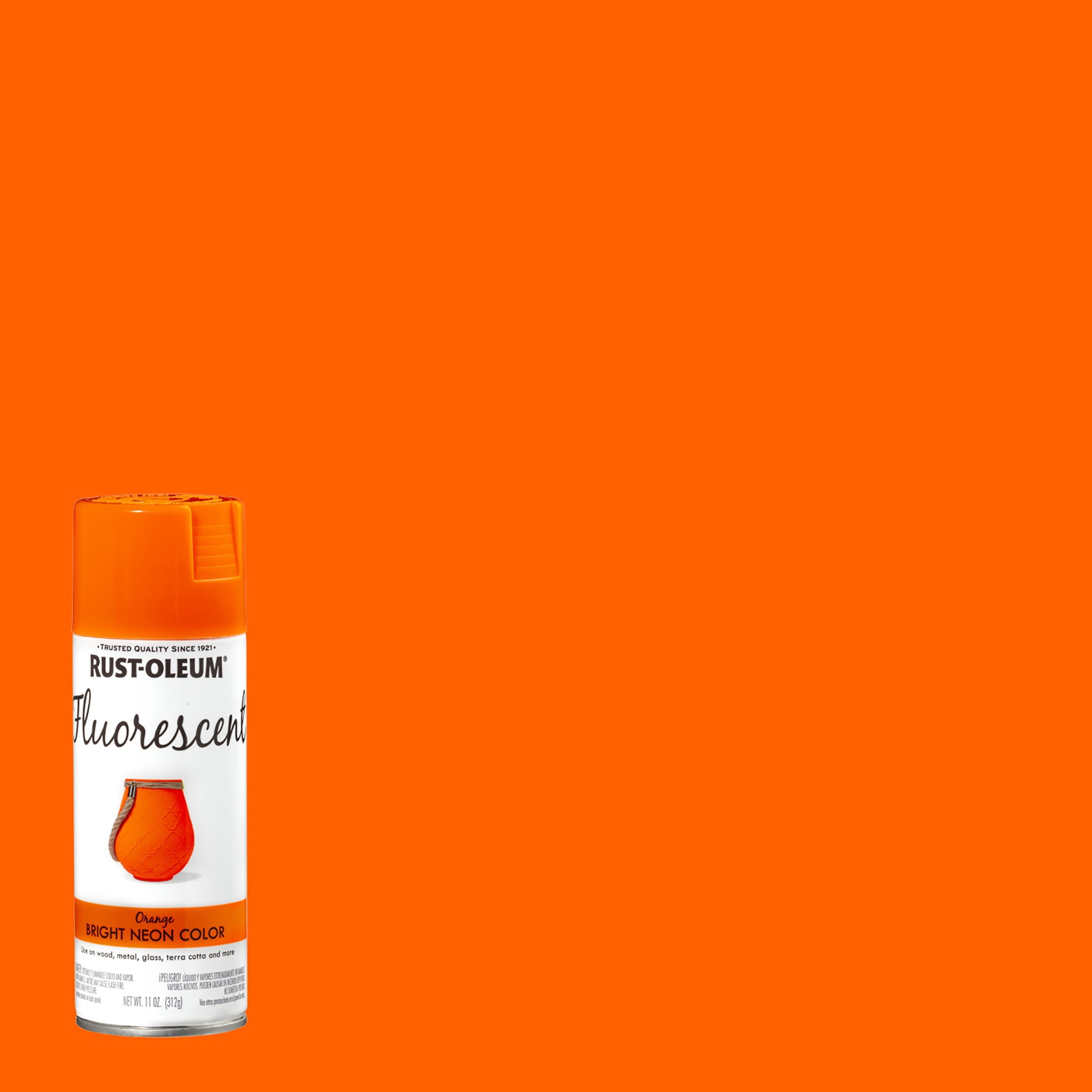 6 Pack, Fluorescent Orange, Rust-Oleum Specialty Flat Spray Paint-1954830, 11 oz