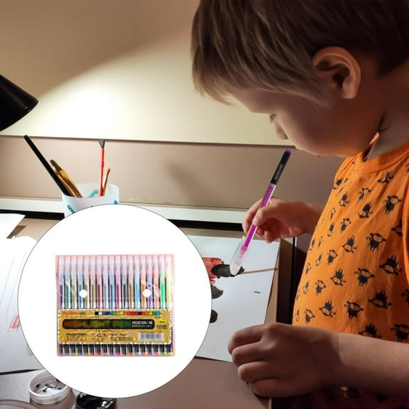 Fluorescent Pen Set 18Pc Rose Red Office Pens, 1 * Set Of Silver Light Pens Pen, Pink