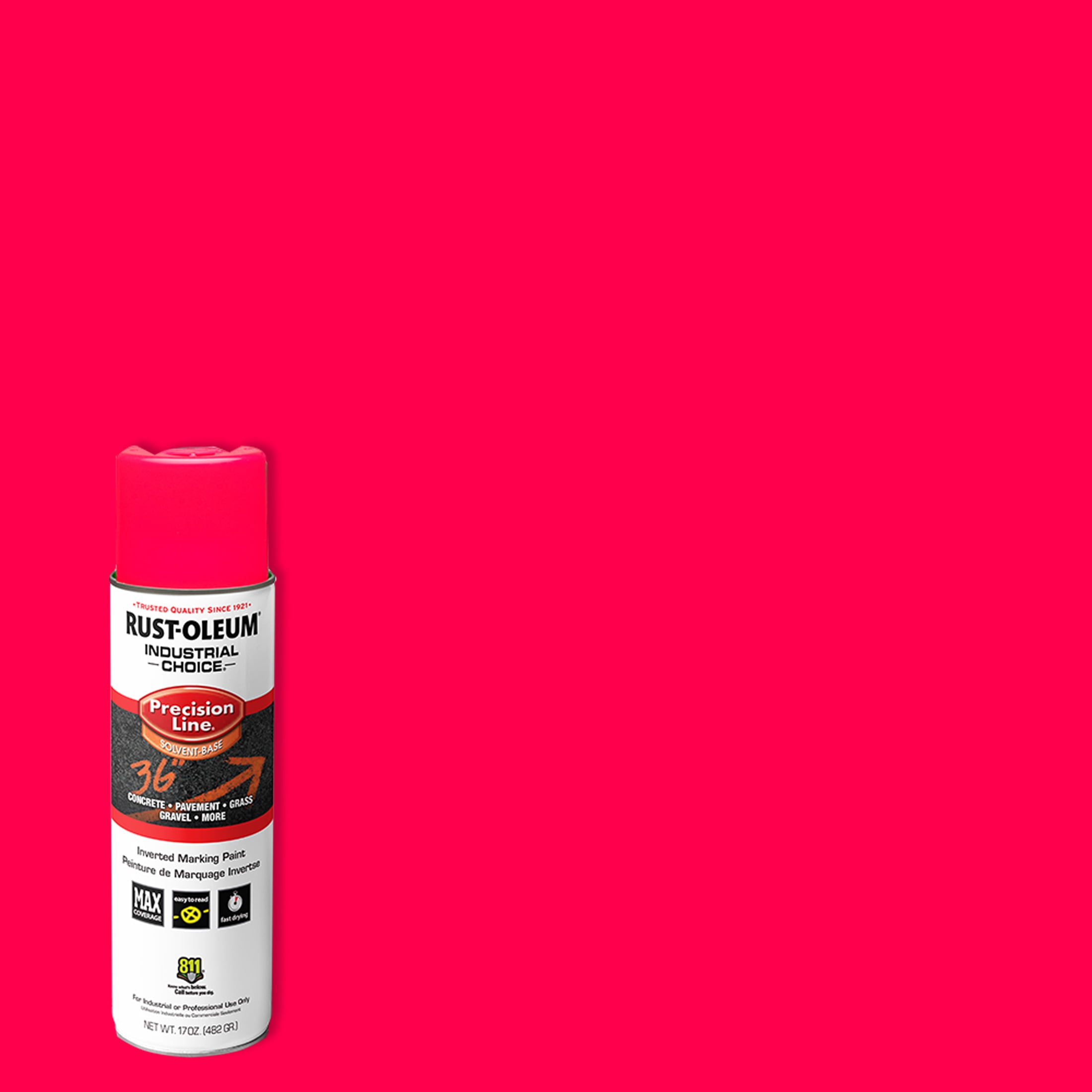 Fluorescent Pink, Rust-Oleum Precision Line Marking Flat Spray Paint