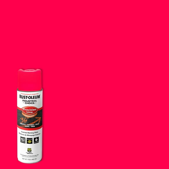 12 Pack, Fluorescent Pink, Rust-Oleum Precision Line Marking Flat Spray Paint- 17 oz