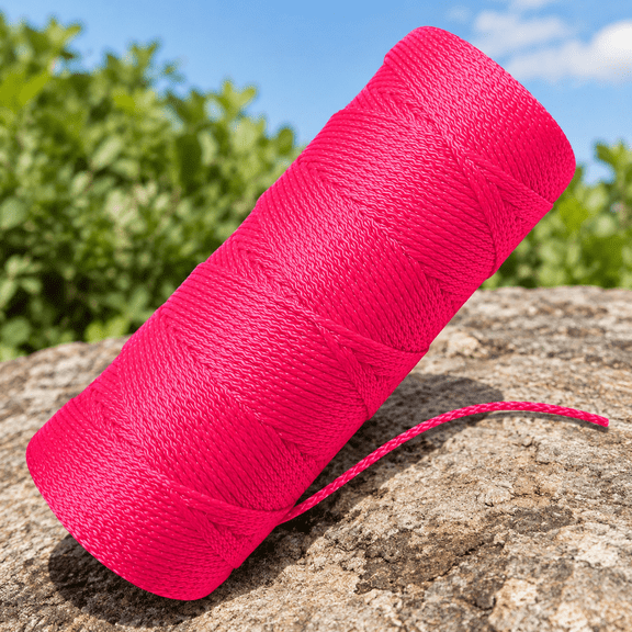 Fluorescent Pink String 500 Ft - #18 Neon Pink Twine - Nylon String Line for Mason Line, Construction, Leveling