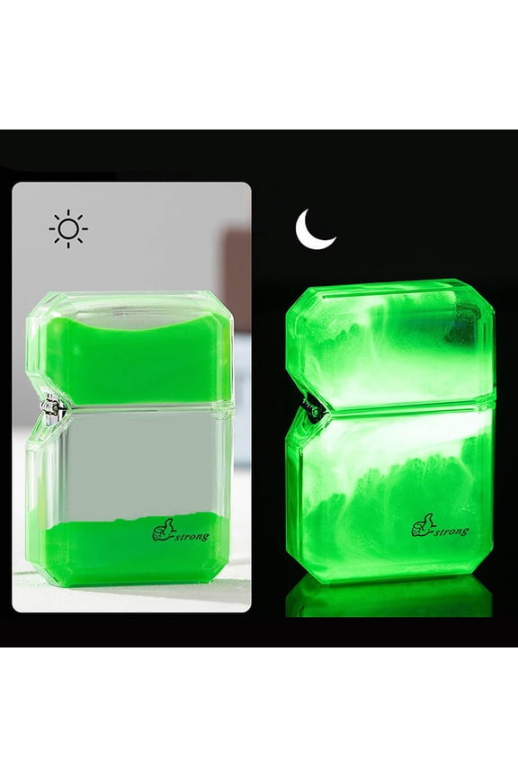 Fluorescent Quicksand Windproof Lighter - 5ml Color-Changing, Rechargeable, Glow-in-the-Dark Gift for Men & Women - Birthday, Valentine's, Father's Day Present