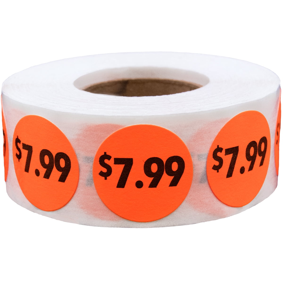 Fluorescent Red $7.99 Pricing Stickers | 0.75