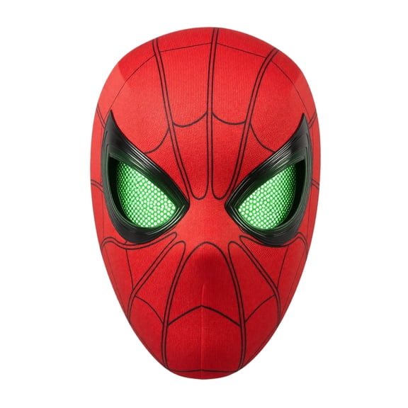 Fluorescent Red Hero Mask, Blinking Eye Mechanism & Glowing Fabric Effect for Costume Events & Creative Play