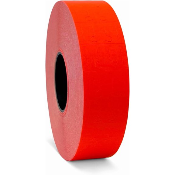 Fluorescent Red Labels for Monarch Pricemarker Easy-Load 1131 One-Line Pricing Gun – One Roll (2500 Labels)
