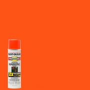 Fluorescent Red-Orange, Rust-Oleum 2X Inverted Marking Spray Paint-266590, 15 oz