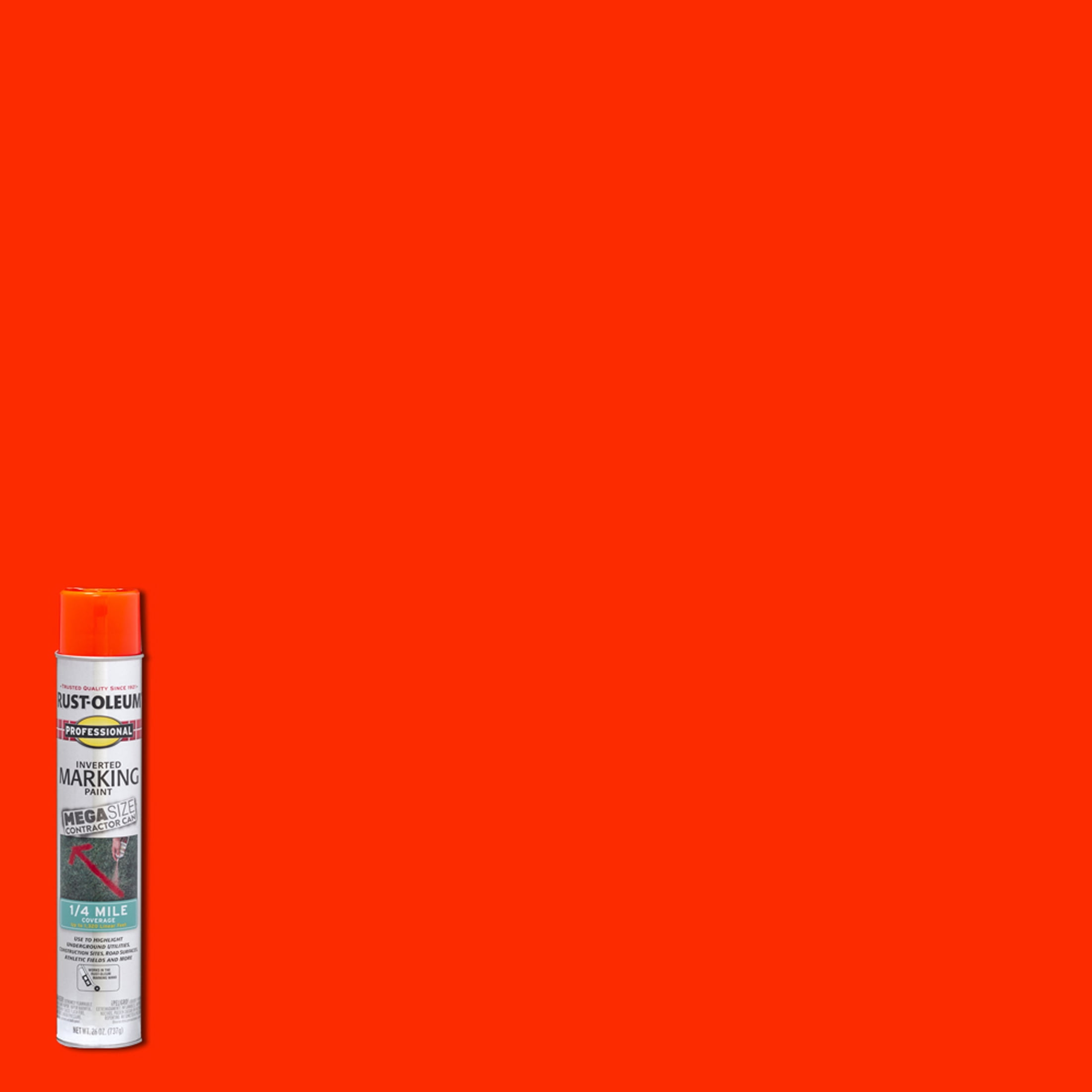 6 Pack, Fluorescent Red-Orange, Rust-Oleum Professional Mega
