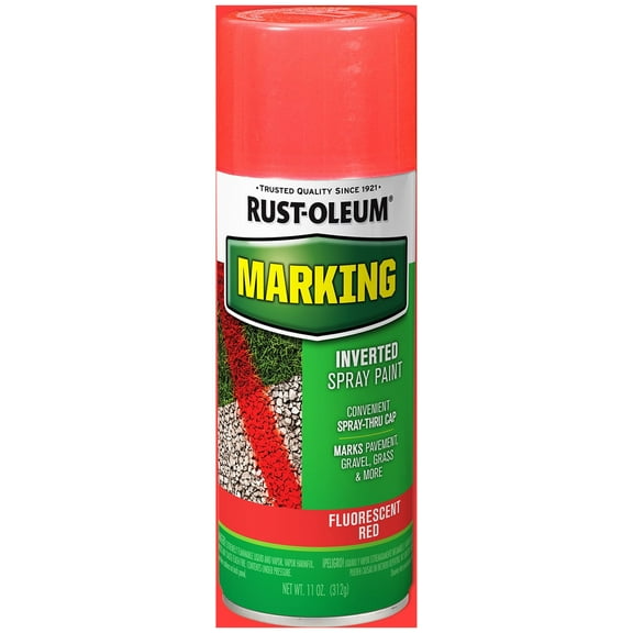 6 Pack, Fluorescent Red, Rust-Oleum Specialty Flat Marking Spray Paint- 11 oz