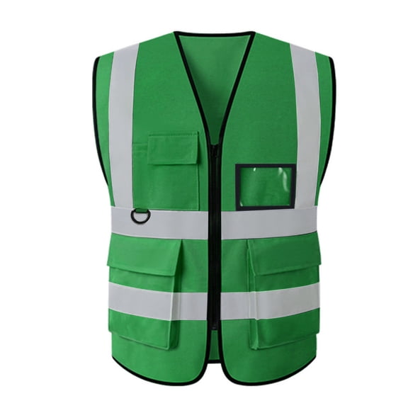 Fluorescent Reflective Safety Vest, High Visibility Traffic Construction Workwear Sleeveless Reflective Jacket for Road Site Worker Security Guard Green 2XL