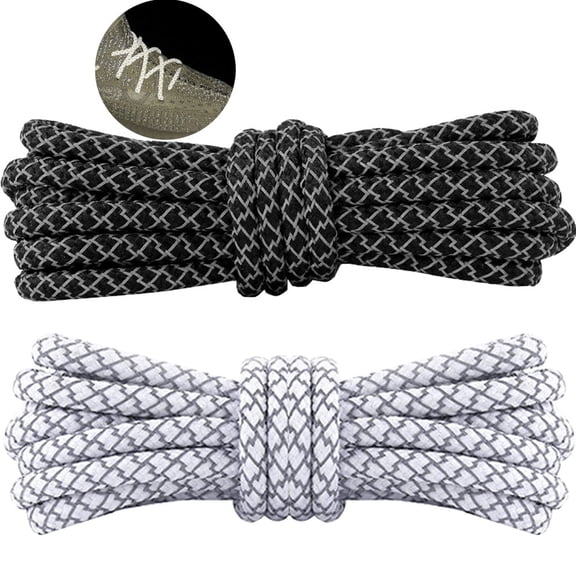Fluorescent Sneaker Shoestrings Sport Shoelaces Reflective Round Rope Shoe Laces Light Shoelace 120cm