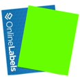 thumbnail image 1 of Fluorescent Sticker Paper, 8.5 x 11 Full Sheet Label, 100 Sheet Pack, Inkjet or Laser Printer, Online Labels (Color: Green), 1 of 9