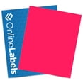 thumbnail image 1 of Fluorescent Sticker Paper, 8.5 x 11 Full Sheet Label, 100 Sheet Pack, Inkjet or Laser Printer, Online Labels (Color: Pink), 1 of 9