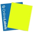 thumbnail image 1 of Fluorescent Sticker Paper, 8.5 x 11 Full Sheet Label, 100 Sheet Pack, Inkjet or Laser Printer, Online Labels (Color: Yellow), 1 of 9