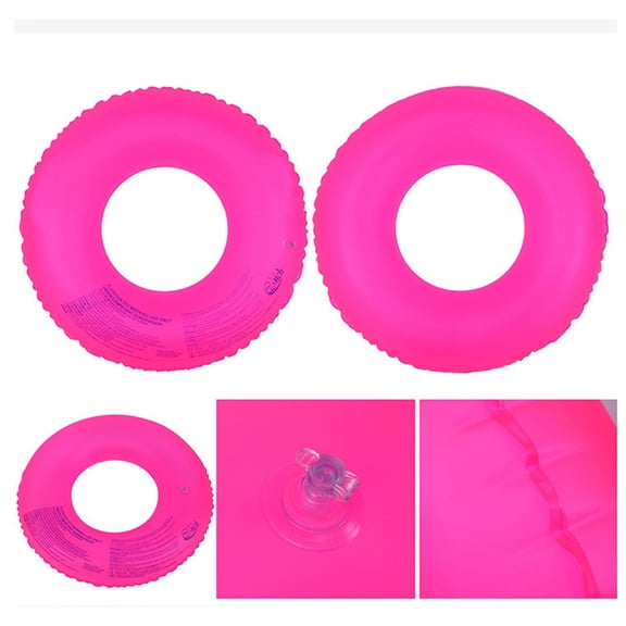 Fluorescent Swim Ring Inflatable Pool Tube with High Visibility Neon Glow Design for River Lake Floating and Reusable Aquatic Fun