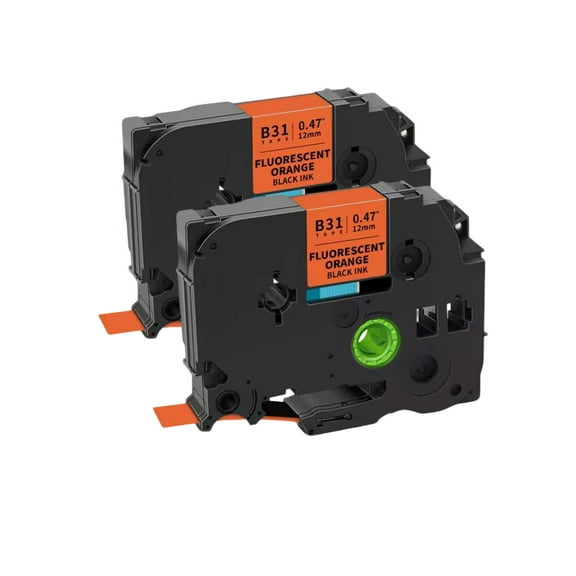 Fluorescent TZe Tape Compatible with Brother P Touch Label Maker, 2 Pack