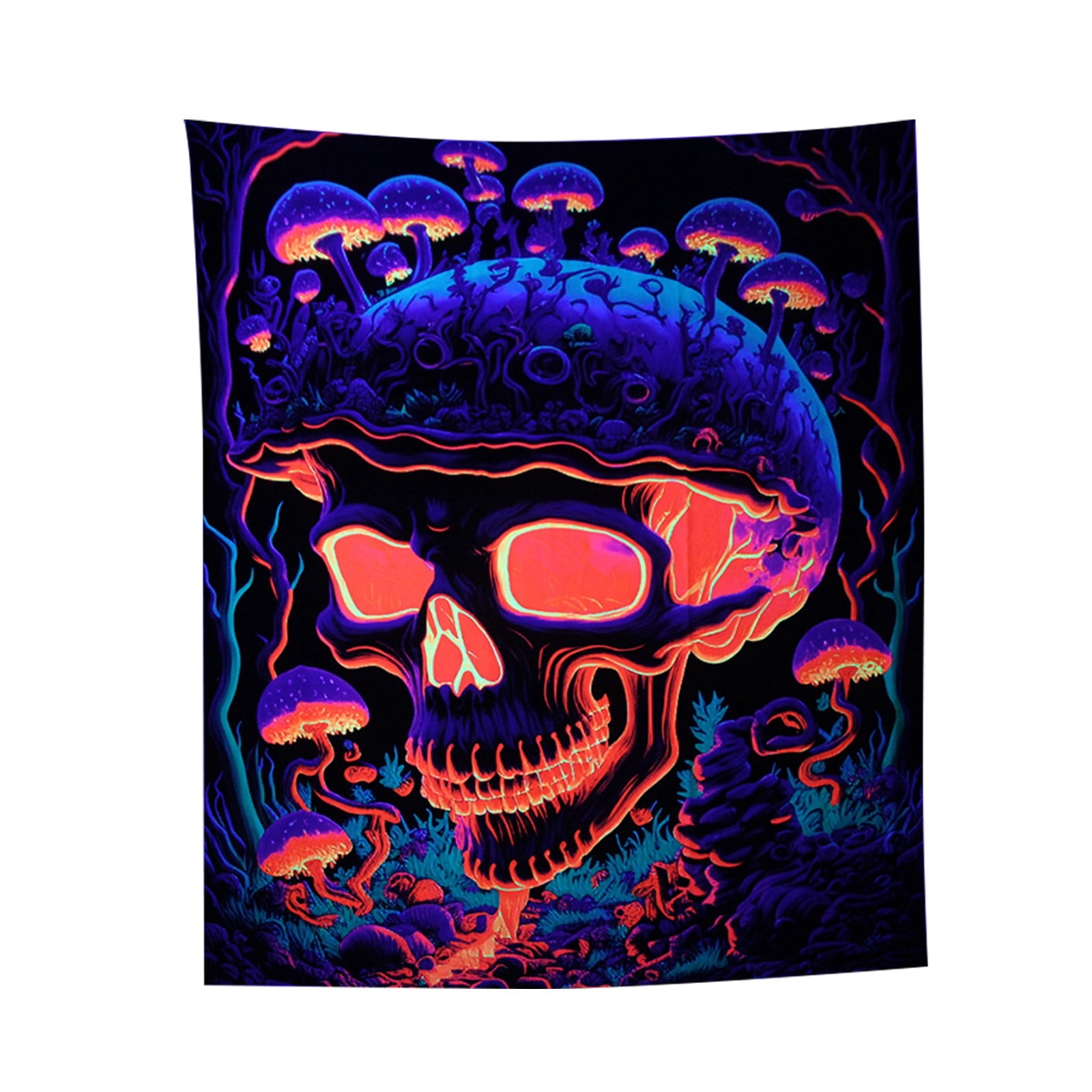 Fluorescent Tapestry Fluorescent Day of The Dead Decorative Tapestry
