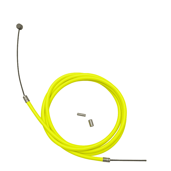 Fluorescent Yellow Bike Brake Cable Set Universal Replacement Kit for MTB, Road & BMX, Stainless Steel Inner Wire & Durable Housing with End Caps