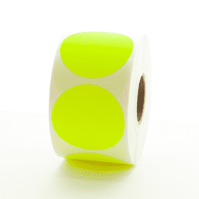 Fluorescent Yellow Circle Stickers and Labels - 1.5"