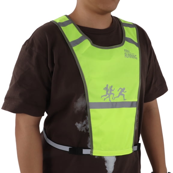 Fluorescent Yellow Reflective Safety Vest for Night Running Cycling - Adjustable 360 Degree Visibility Vest with Storage Pocket for Men Women