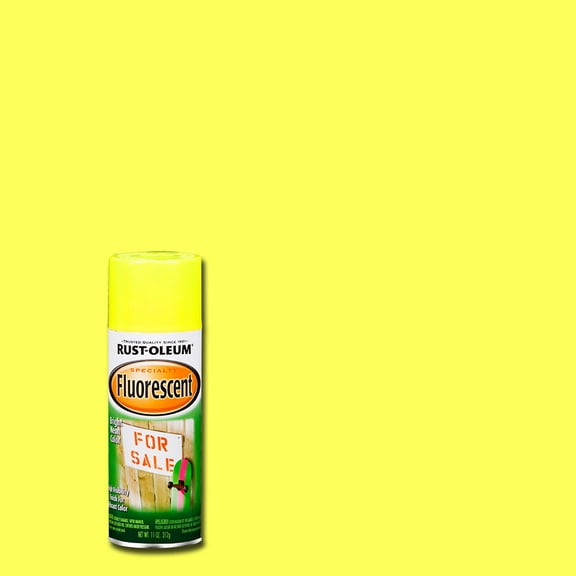 6 Pack, Fluorescent Yellow, Rust-Oleum Specialty Flat Spray Paint-1942830, 11 oz