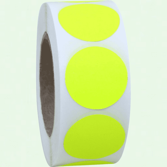 Fluorescent Yellow Shooting Target Pasters, 1 Inch, 1,000 Adhesive Target Dots