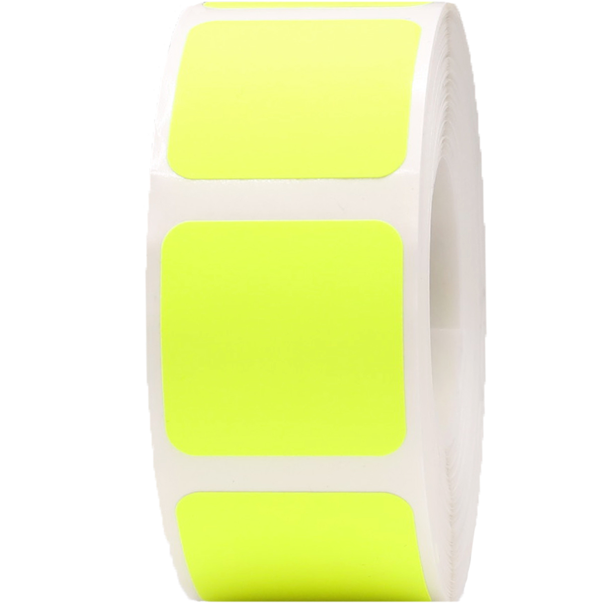 Fluorescent Yellow Square Stickers | 1" Inch Square | 500 Pack ...
