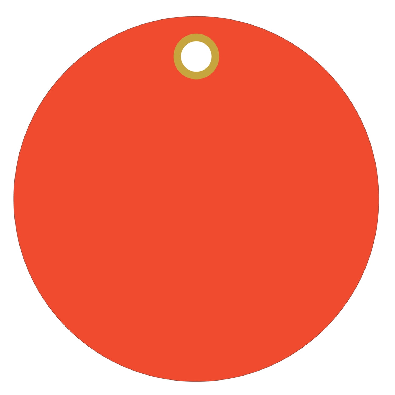 Fluorescent orange/red Plastic 3 inch Circle Tags metal eyelet 100/order (15pt plastic)